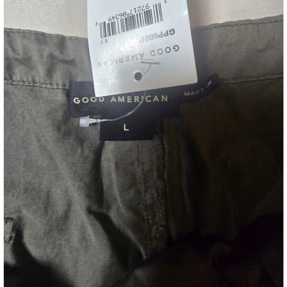Good American Parachute Cargo Pants Drawstring Army Green (Fatigue) L NWT - Picture 7 of 10